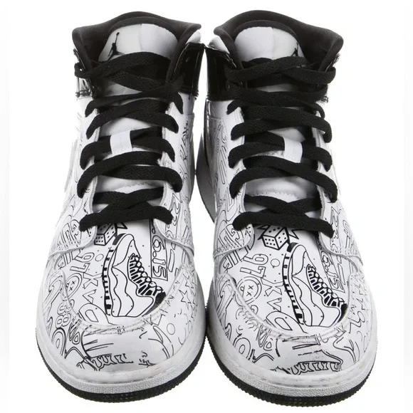 JORDAN Kids' 1 Mid SE GS 'DIY' Sneakers Size: 6.5 - Picture 2 of 3